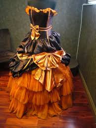 Orange And Brown Wedding Dress Halloween Wedding Dress Custom Etsy Brown Wedding Dress Halloween Wedding Dresses Wedding Dresses Taffeta