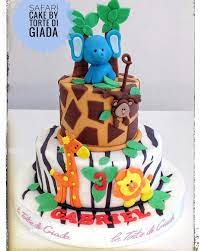 Torta Animali Della Jungla L Interno Delle Torte E Con Morbido Pan Di Spagna Bagna Non Alcolica Creme A Piacere E Sottile Past Cake Safari Cakes Desserts