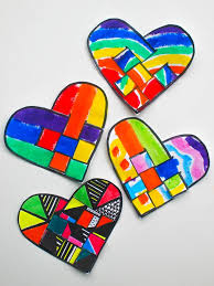 Printable Rainbow Danish Hearts Valentine Crafts For Kids Toddler Valentine Crafts Valentines Art