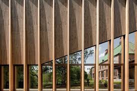 Wood Is The Primary Material For This Innovative Extension To An Historic Museum Facade Architecture Facade Design Wood Architecture