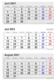 Kalender monate 2021 mit kalenderwochen und feiertagen als pdf, excel und bild datei kostenlos zum download und ausdrucken Kalender Juli 2021 Als Pdf Vorlagen