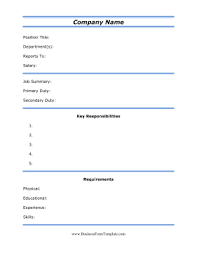 This Free Printable Job Description Template Is Great For Employers To Fill Out And Provide Du Job Description Template Job Description Resume Design Template