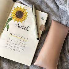 Sunflower Bullet Journal Layout Bullet Journal Layout Bullet Journal Month Bullet Journal Notebook