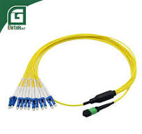 MPO MTP Fanout Patch Cord 12 Fibers Single Mode Optical LC UPC Patch Cord  LSZH Fiber Patch Cable