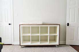 An Easy Ikea Hack Bookcase To Wood Wrapped Changing Table Young House Love Ikea Changing Table Hack Ikea Expedit Ikea Bookshelves