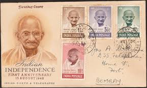 Very Rare Gandhi FDC of complete 4V ...