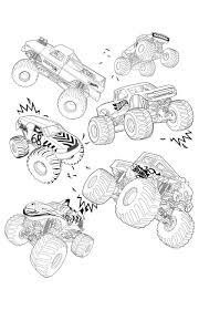 Monster truck coloring book for boys and girls: Hot Wheels Monster Trucks Live