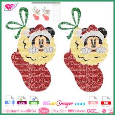 Download Lllá…minnie Mickey Santa Sock Cricut Cameo Disney