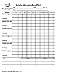 Apd Medication Administration Form Fill Online Printable