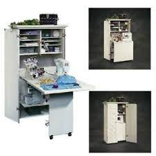 It can even serve as a fold away bistro table or bar with storage. Craft Armoire Crafting Table With Storage Desk Organizer White Sewing Workstatio Ebay