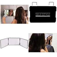 Self Cut System Self Style System Travel Size For Women Black 3 Way Mirror With Adjustable H