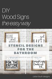 This laundry sign features a wood plank design with a distressed white surface, a rustic brown. Wood Bathroom Signs Diy Trendecors