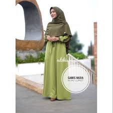 Pembayaran mudah, pengiriman cepat & bisa cicil 0%. Gamis Syari Muslimah Nadia Warna Hijau Lumut By Adzkia Hijab Shopee Indonesia