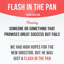 Flash In The Pan Is Someone Or Something That Promises Great Success But Fails Example We Had High Hopes F English Idioms Idioms And Phrases Learn English