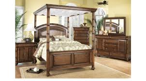 Thaweesuk shop new 4 piece luxurious antique pearl tufted fabric bedroom home furniture set queen size bed dresser mirror nightstands solid wood hardwood. Key West Tobacco Tan Brown Canopy 8 Pc Queen Bedroom Traditional