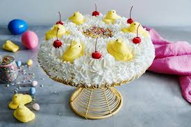 Balance the tang of this custard cake with a light layer. Fun Easter Dessert Ideas