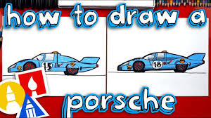 How To Draw A Porsche Race Car Art For Kids Hub How To Drow Drawings