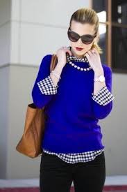 Black White And Royal Blue Outfits Design Chic Fashion Blue Sweater Outfit Blue Sweaters