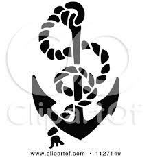 We also have a label and some silhouette images. Clipart Of A Retro Vintage Black And White Anchor And Rope Royalty Free Vector Illustration By Prawny Vintage 1127149