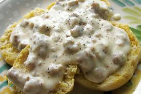 Image result for sausage gravy biscuits