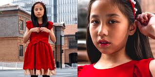 Fabric has gold shimmering dragons and swirls. Chinese New Year Outfit Ideas For Your Child Farfetch