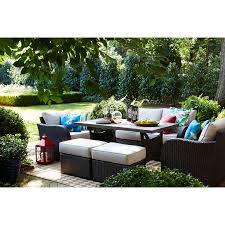 Allen Roth Northborough 5 Piece Metal Frame Patio Conversation Set With Sunbrella Cushions Lowes Com Conversation Set Patio Outdoor Patio Space Outdoor Dining Table