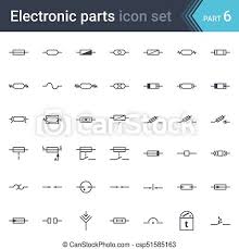The schematics symbols for most major electrical components can be found in this table. Electric And Electronic Circuit Diagram Symbols Set Of Fuses And Electrical Protection Symbols Complete Vector Set Of Canstock
