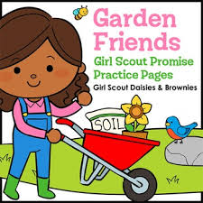 Choose this coloring page as entertainment for the kids at your wedding! Garden Friends Girl Scout Promise Practice Pages Daisies Brownies