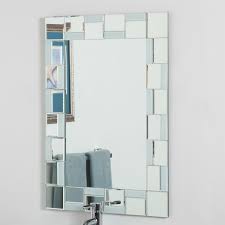 The mirror design is an amazing combination of bathroom lights and mirrors and this framed long bathroom mirror is one of the various pieces. Modern 31 5 X 23 6 Inch Rectangle Bathroom Mirror With Unique Border Q C Home