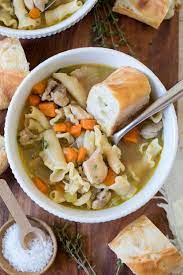 Click here to see the instructions for my slow cooker chicken noodle soup (with step by step photos). Big Batch Chunky Chicken Noodle Soup Freutcake