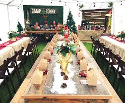 This is camping themed table setting decorations by hadley designs on vimeo, the home for high quality videos and the people who love them. Kara S Party Ideas Winter Camping Themed Birthday Party Kara S Party Ideas