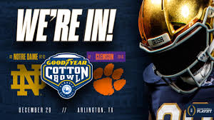 notre dame to face clemson in cfp semifinal at goodyear