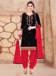 Black And Pink Combination Salwar Suit Black Cotton Patiala Suit 133629 Wedding Color Combinations Color Combinations Good Color Combinations