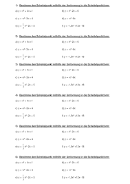 Arbeitsblatt Quadratische Funktionen Ubung Scheitelpunktform Unterrichtsmaterial Im Fach Mathematik In 2020 Quadratische Funktion Ubung Arbeitsblatter