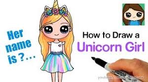 In this video, you will learn how to draw and color a cute donut step by. How To Draw A Unicorn Cute Girl Easy Youtube