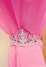 Tie Back Curtains Using Princess Tiaras Disney Princess Bedroom Princess Room Princess Bedrooms