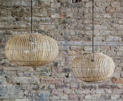Drum design allows it to be hung close to the ceiling. Bamboo Pendant Light Shade
