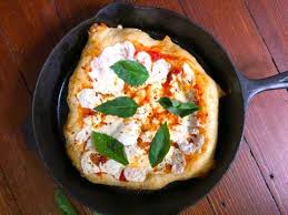 The Secret To This Cast Iron Pan Pizza Is Partially Baking The Dough Before The Toppings Get Added C Cast Iron Pizza Cast Iron Recipes Cast Iron Pizza Recipe