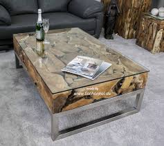 Couchtisch glas holz design elegant moderne couchtische with. Couchtisch Aus Altholz Mit Edelstahl Und Glas Der Tischonkel
