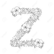 The letter j is the only one not found on the periodic table. Floral Alphabet Letter Z Coloring Book For Adults Vector Illustration Hand Drawn Doodle Style Royalty Free Cliparts Vectors And Stock Illustration Image 100204158