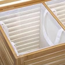 Coffre A Linge En Bambou Double Sicela 58cm Naturel