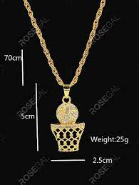 Rhinestone Ball Basket Shape Pendant Necklace Gold Pendant Necklace Pendant Necklace Necklace