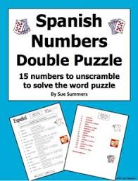 Spanish Numbers Double Puzzle Worksheet Los Numeros Spanish Numbers Mystery Word Word Puzzles