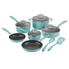 Amazon Com Cuisinart 57t 12tq Non Stick Cookware Set Turquoise 12 Piece Home Kitchen Cookware Set Cuisinart Cookware