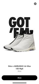 Air Max 180 Hi Ambush White Light Bone Size 9 Men Confirmed Fashion Clothing Shoes Accessories Mensshoes Athleticshoes Air Max 180 Air Max New Nike Air