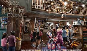 The bradford exchange has created an illuminated zonko's joke shop™ set that comes with ron™, harry™, and hermione™ figurines. The Wizarding World Of Harry Potter To Open On June 18th 2010