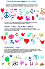 Simbolos Signos Y Caracteres Para Representar El Amor Y La Amistad Signos Simbolos Amor Amistad