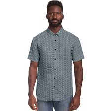 Pocket to each side seam. Grey Floral Geometric Print Men S Short Sleeve Button Down Shirt Kayzers