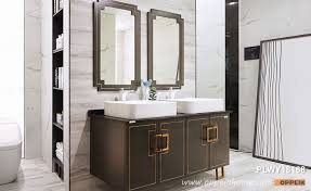 Vanity units, also known as under sink cabinets, bathroom sink cabinets, basin cabinets and even bathroom basin combination units (to use with a matching toilet unit) are a fantastic way of combining a basin with important storage which is key in a bathroom. Double Sink Bathroom Vanity Units Plwy18168 Oppein The Largest Cabinetry Manufacturer In Asia