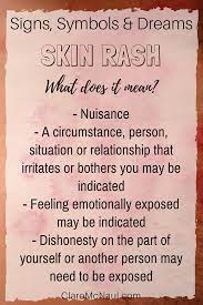 No One Wants One But Sometimes Skin Rashes Appear Not Only In Our Lives But Also In Our Dreams And Dream Meanings Dream Interpretation Symbols Dream Symbols